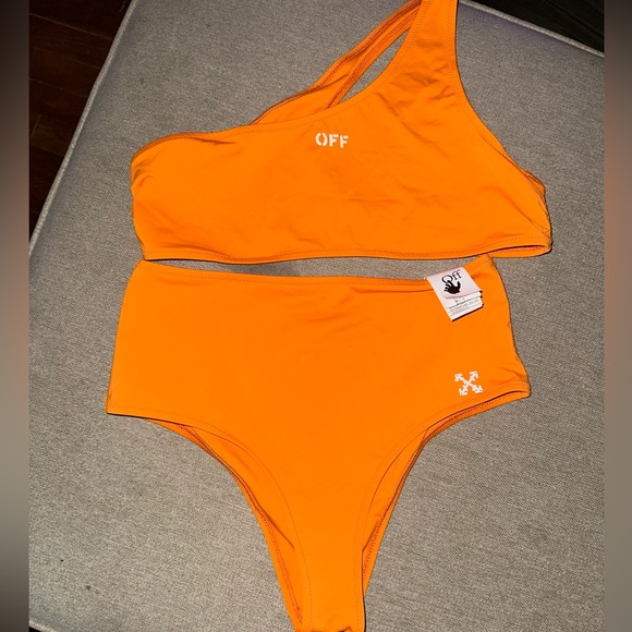 Off- White Orange 2 piece bathing suit - Picture 1 of 4